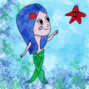 Digitale Zeichnung Liora X kleine Meerjungfrau