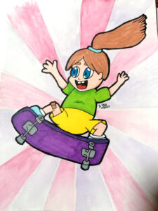 Liora X Handzeichnung Skatergirl